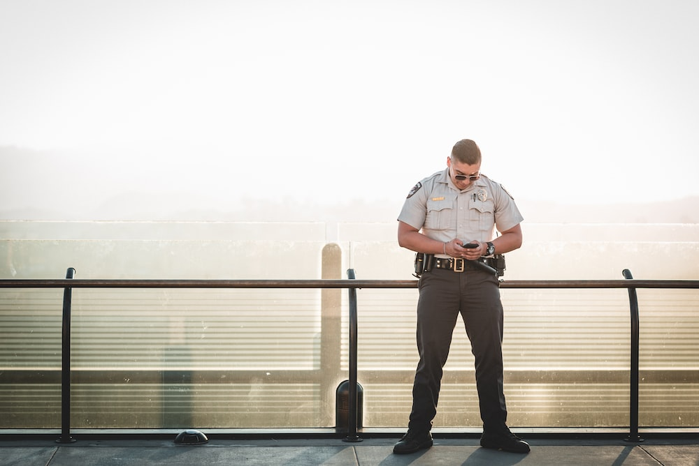 uniformed off-duty police officer providing private security