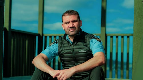 a security officer wearing a vest