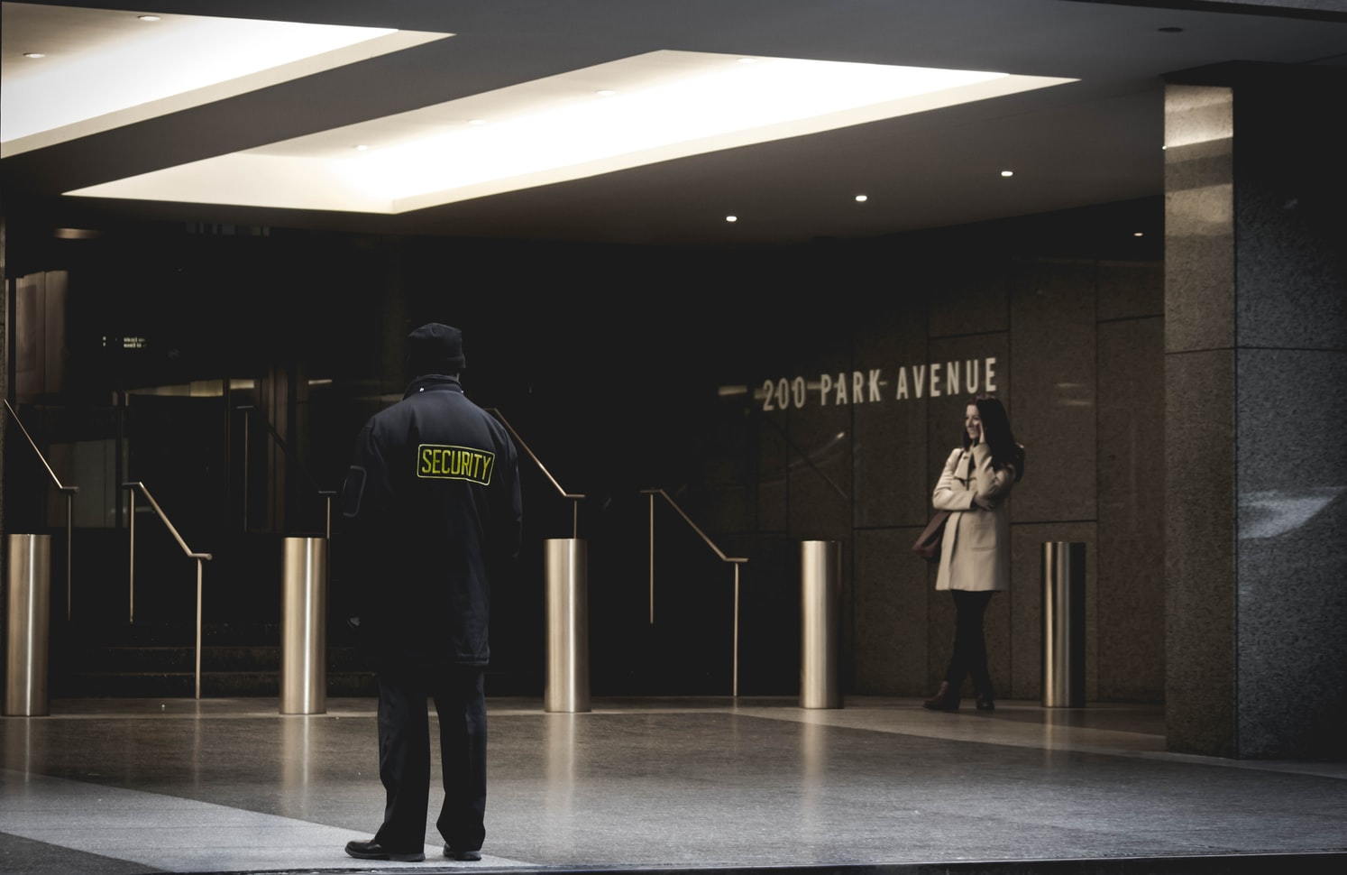  An armed security officer patrolling a store