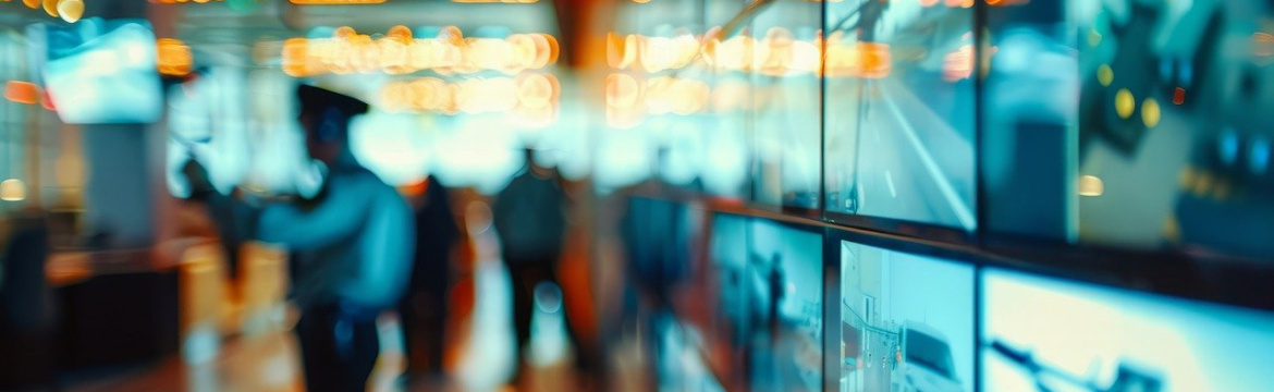 A security professional inside a building