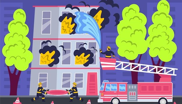 illustration of fire in a building